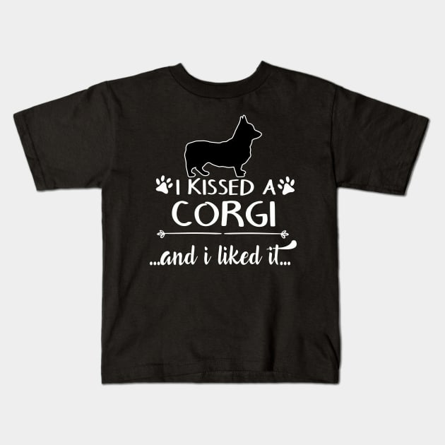 I Kissed A Corgi Kids T-Shirt by LiFilimon